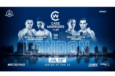 Cage Warriors 141: confermata la card ufficiale dell’evento